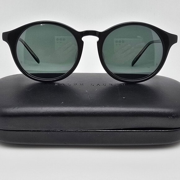 Ralph Lauren Purple Label PL100/S Black Frame Polarized Green Lens Sunglasses